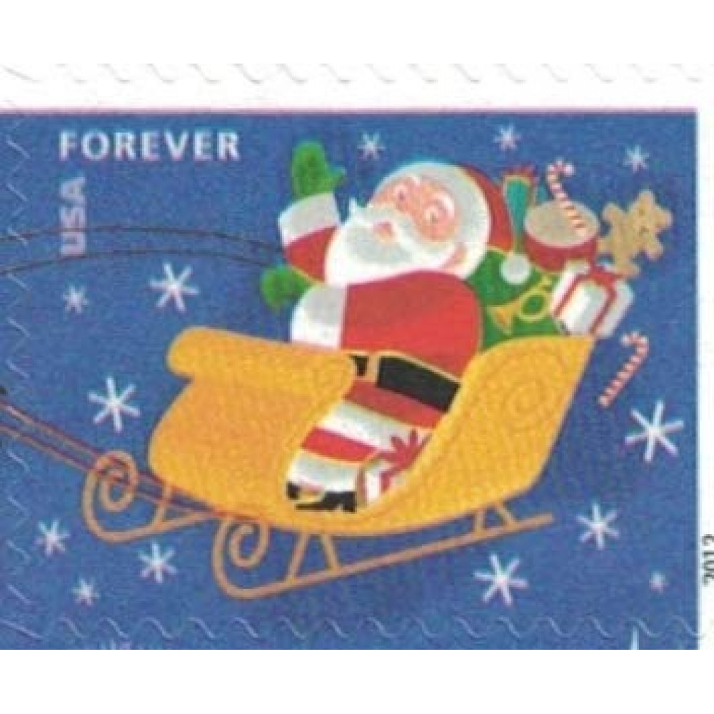 2012 US Stamp Santa & Sleigh - Booklet of 20 Forever Stamps
