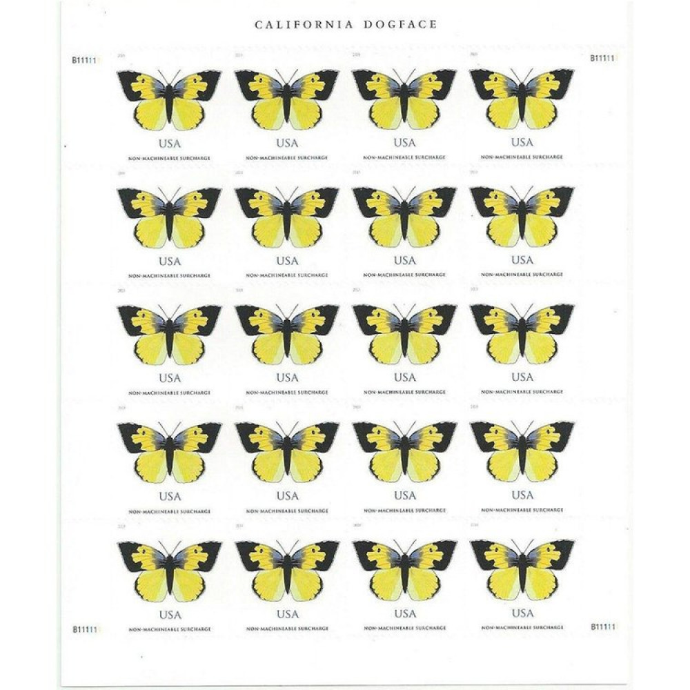 (2019) USPS Butterfly California Dogface Forever Stamps